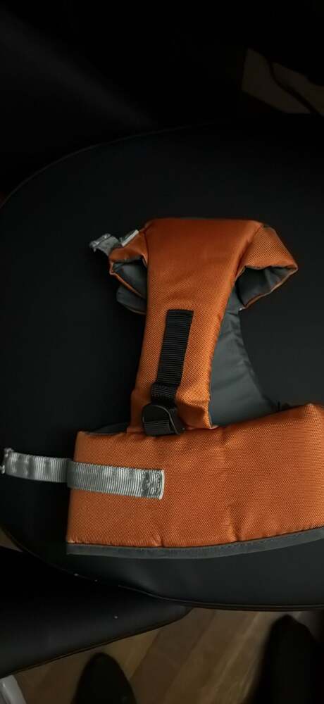 Outward Hound Granby Splash Dog Life Jacket Orange Gray Medium